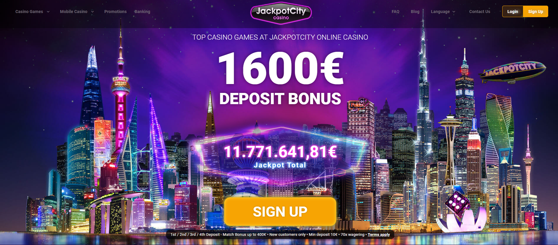 Jackpot City slide2